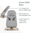 UPPAbaby Mira Bouncer/Portable 2-in-1 Bouncer + Seat Grows with Your Baby/GREENGuard Gold, JPMA + FSC Certified/Cozy Seat Liner + Storage Bag Included/Wells (Taupe Mélange/Black Chrome/Walnut Wood)