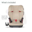 UPPAbaby Alta V2 High Back Booster Seat/Seven-Position, Active Support Headrest for Growing Children/SecureFit Integrated Belt Guide + Positioner/Cup Holder Included/Kavneer (Almond Mélange)