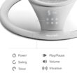 Munchkin Electric Baby Swing with Vibration - Portable Swing for Newborn and Infant, Bluetooth-Enabled Smart Seat with Music, Motion, and Sounds, Light Grey