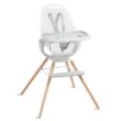 Munchkin 360° Cloud Baby and Toddler High Chair with Clear Seat and 360° Swivel, White and Grey with Wooden Legs