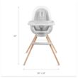 Munchkin 360° Cloud Baby and Toddler High Chair with Clear Seat and 360° Swivel, White and Grey with Wooden Legs