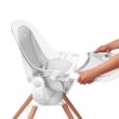 Munchkin 360° Cloud Baby and Toddler High Chair with Clear Seat and 360° Swivel, White and Grey with Wooden Legs