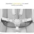 Munchkin 360° Cloud Baby and Toddler High Chair with Clear Seat and 360° Swivel, White and Grey with Wooden Legs