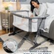 Baby Delight Beside Me Dreamer Bassinet | Bedside Sleeper | 6-Position Height Adjustment | Charcoal Tweed