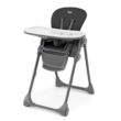 Chicco Polly Space-Saving Foldable High Chair with Easy-Clean Seat Pad, High Chair for Babies and Toddlers with Multi-Position Recline and Height Adjustment, for Children up to 40 lbs. | Black/Black