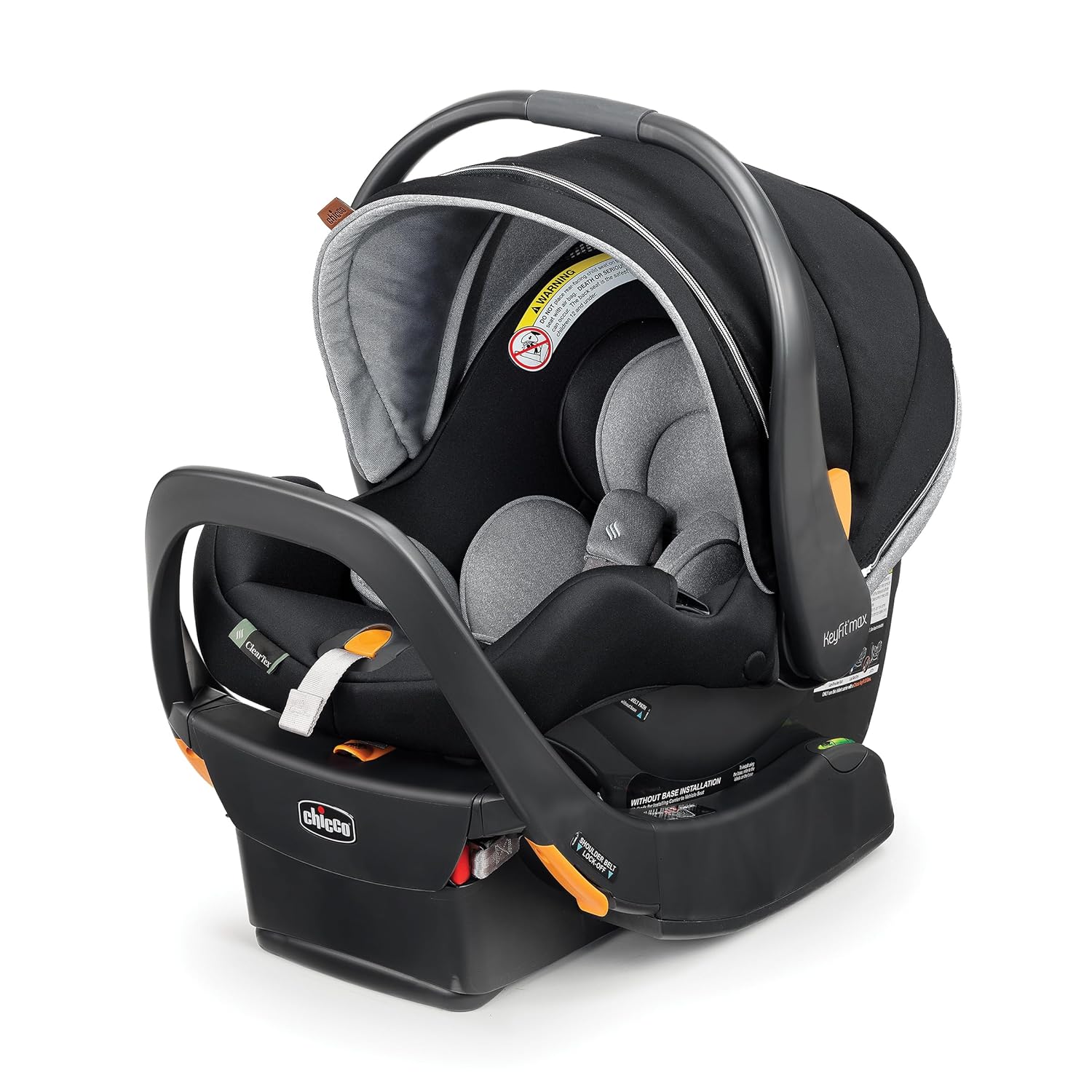 Chicco KeyFit Max Zip ClearTex Infant Car Seat and Base, Rear-Facing Seat for Infants 4-30 lbs., Apex/Black Chicco KeyFit Max Zip ClearTex Infant Car Seat and Base, Rear-Facing Seat for Infants 4-30 lbs., Infant Head and Body Support, Compatible with Chicco Strollers, Baby Travel Gear | Apex/Black
