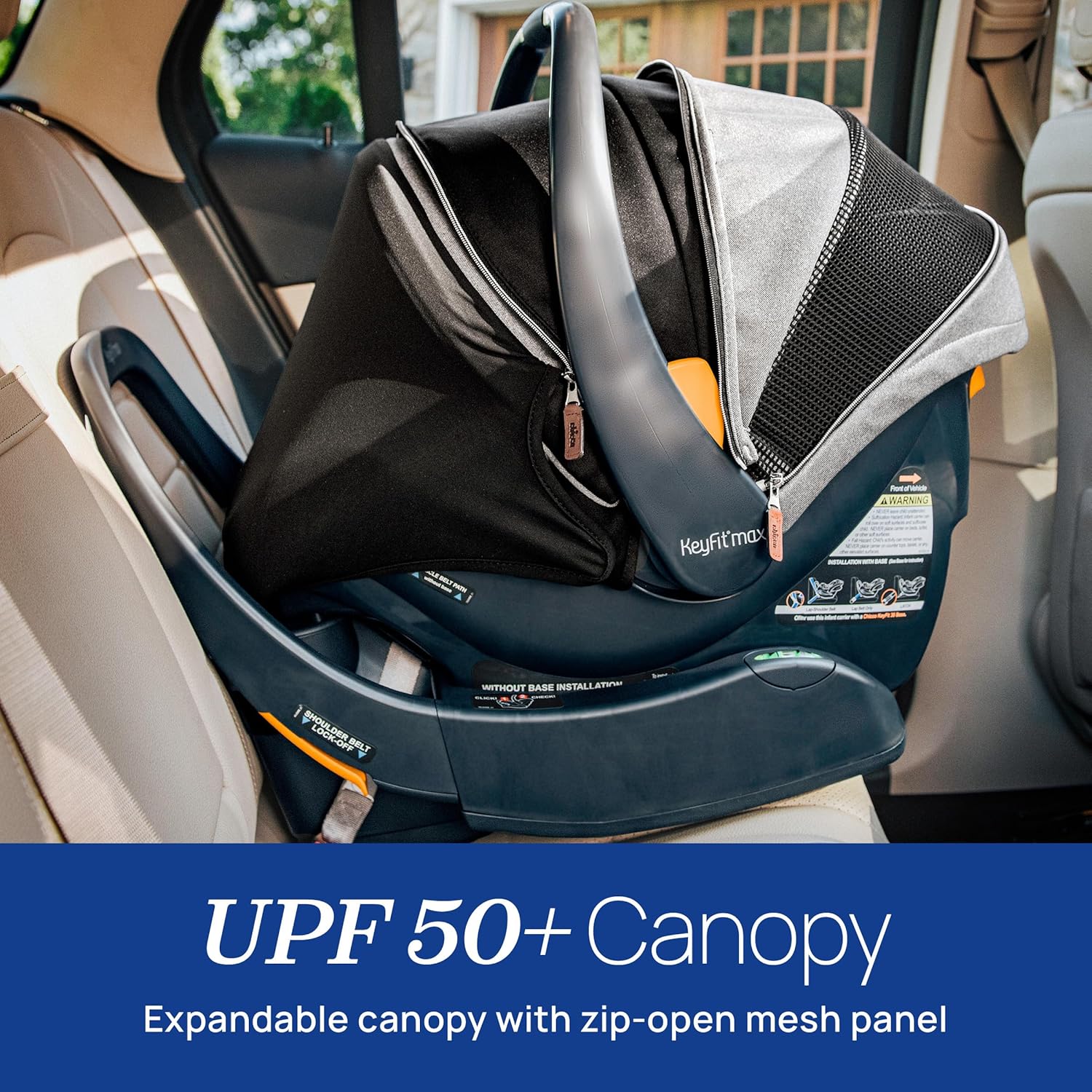 Chicco KeyFit Max Zip ClearTex Infant Car Seat and Base, Rear-Facing Seat for Infants 4-30 lbs., Apex/Black Chicco KeyFit Max Zip ClearTex Infant Car Seat and Base, Rear-Facing Seat for Infants 4-30 lbs., Infant Head and Body Support, Compatible with Chicco Strollers, Baby Travel Gear | Apex/Black