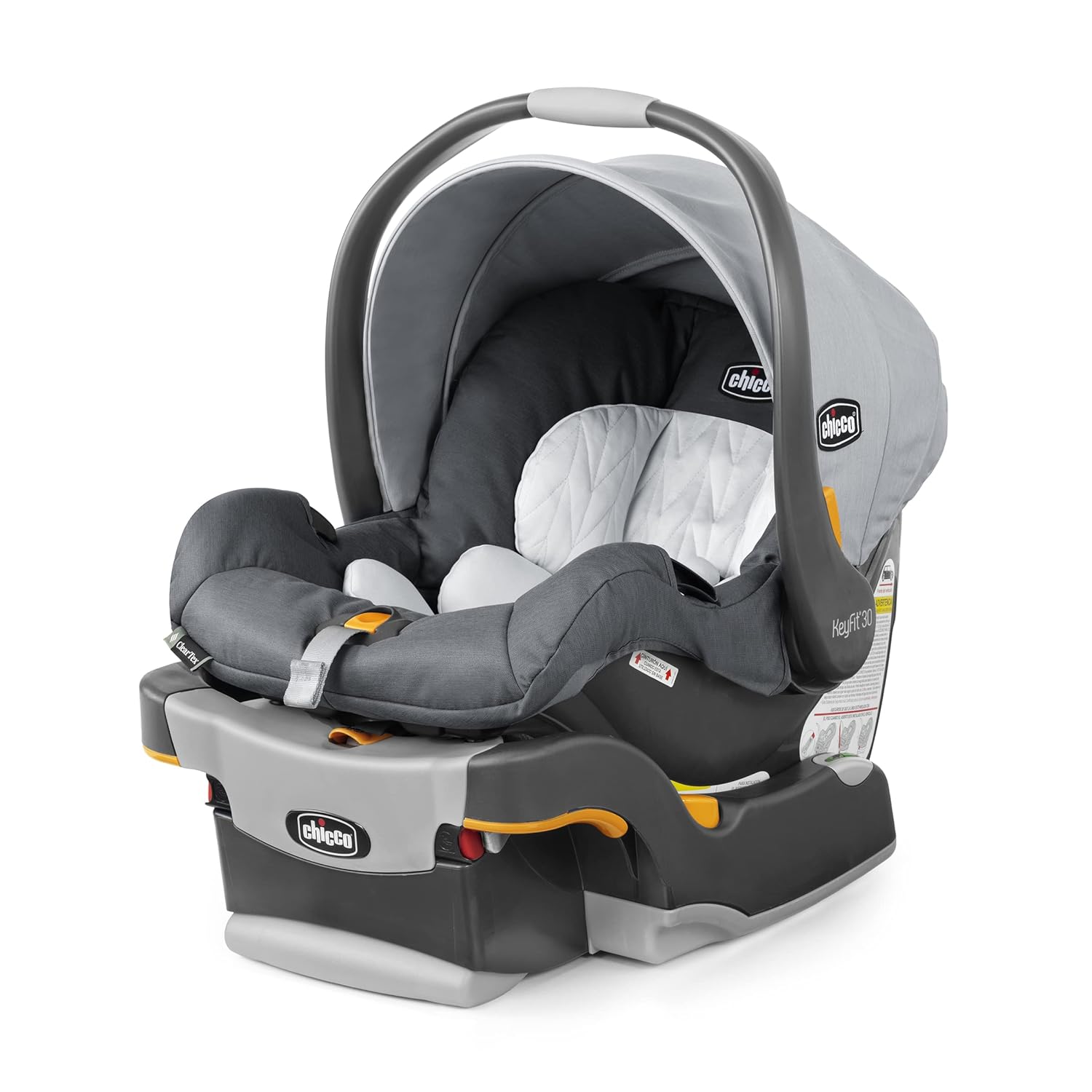 Chicco KeyFit 30 ClearTex Infant Car Seat and Base, Rear-Facing Seat for Infants 4-30 lbs., Slate/Grey Chicco KeyFit 30 ClearTex Infant Car Seat and Base, Rear-Facing Seat for Infants 4-30 lbs., Includes Infant Head and Body Support, Compatible with Chicco Strollers, Baby Travel Gear | Slate/Grey