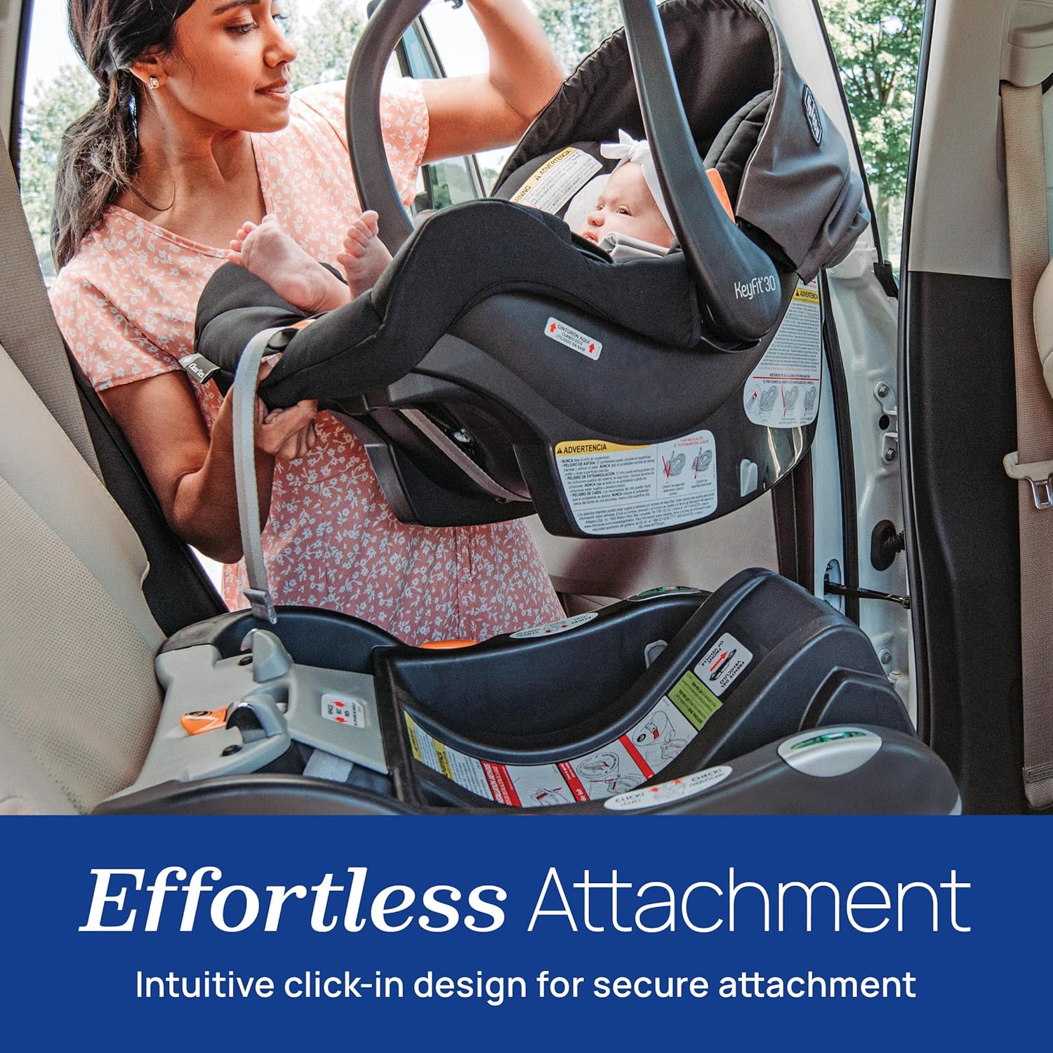 Chicco KeyFit 30 ClearTex Infant Car Seat and Base, Rear-Facing Seat for Infants 4-30 lbs., Slate/Grey Chicco KeyFit 30 ClearTex Infant Car Seat and Base, Rear-Facing Seat for Infants 4-30 lbs., Includes Infant Head and Body Support, Compatible with Chicco Strollers, Baby Travel Gear | Slate/Grey