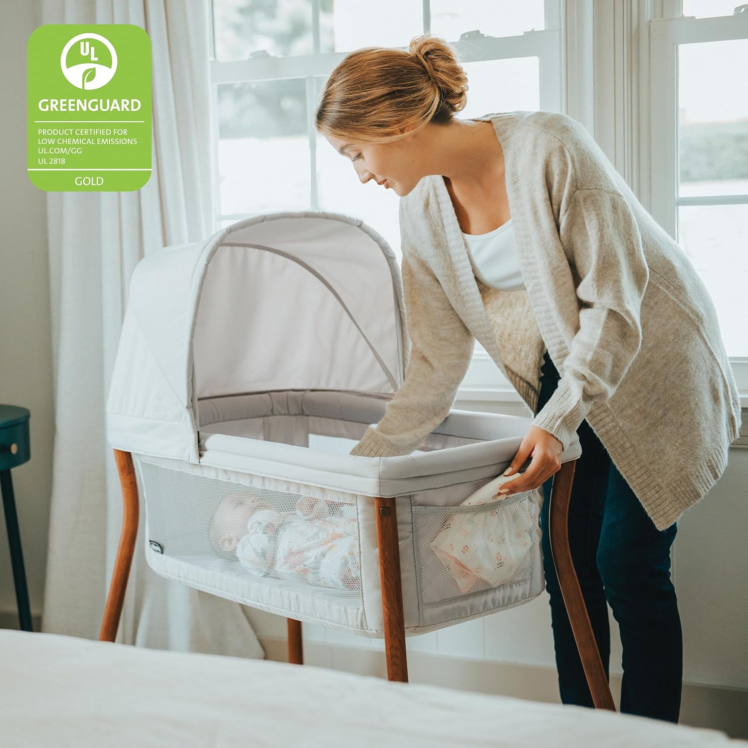 Chicco LullaGo Anywhere LE Portable Bassinet with Canopy, Waterproof Mattress and Fitted Sheet, Travel Bassinet for Baby Includes Carry Bag | Serene/Beige Chicco LullaGo Anywhere LE Portable Bassinet with Canopy, Waterproof Mattress and Fitted Sheet, Travel Bassinet for Baby Includes Carry Bag | Serene/Beige