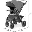 Chicco Bravo LE ClearTex Full-Size Stroller for Babies and Toddlers, UPF-Rated Canopy, GREENGUARD Gold Certified, Lightweight, One-Hand Compact Fold | Pewter/Grey