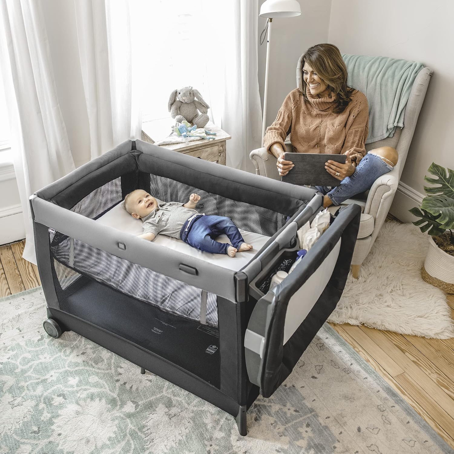 Chicco Lullaby Portable Playard, Infant Bassinet and Changer, Toddler Playard, Portable Crib, Travel Friendly | Camden/Black Chicco Lullaby Portable Playard, Infant Bassinet and Changer, Toddler Playard, Portable Crib, Travel Friendly | Camden/Black