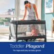 Chicco Dash Instant Setup Play Yard, Portable Crib with Removable Bassinet, Playpen for Babies and Toddlers | Charcoal/Grey