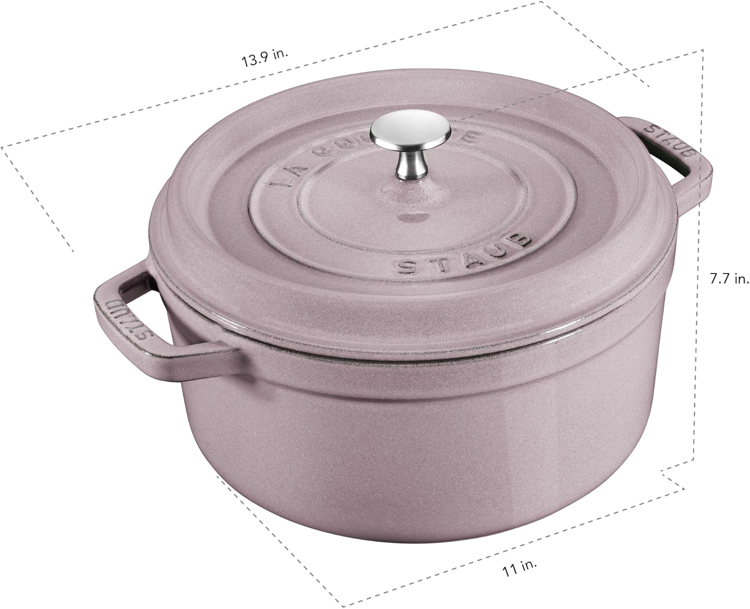STAUB Cast Iron 7-qt Round Cocotte - Lilac STAUB Cast Iron 7-qt Round Cocotte - Lilac
