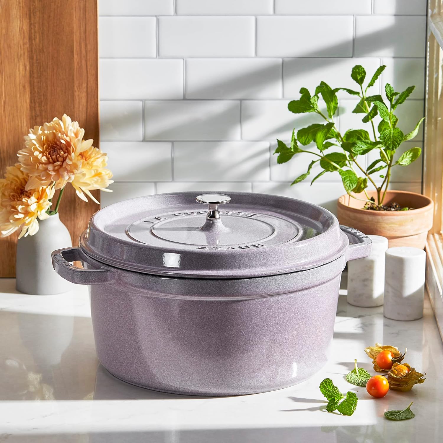 STAUB Cast Iron 7-qt Round Cocotte - Lilac STAUB Cast Iron 7-qt Round Cocotte - Lilac