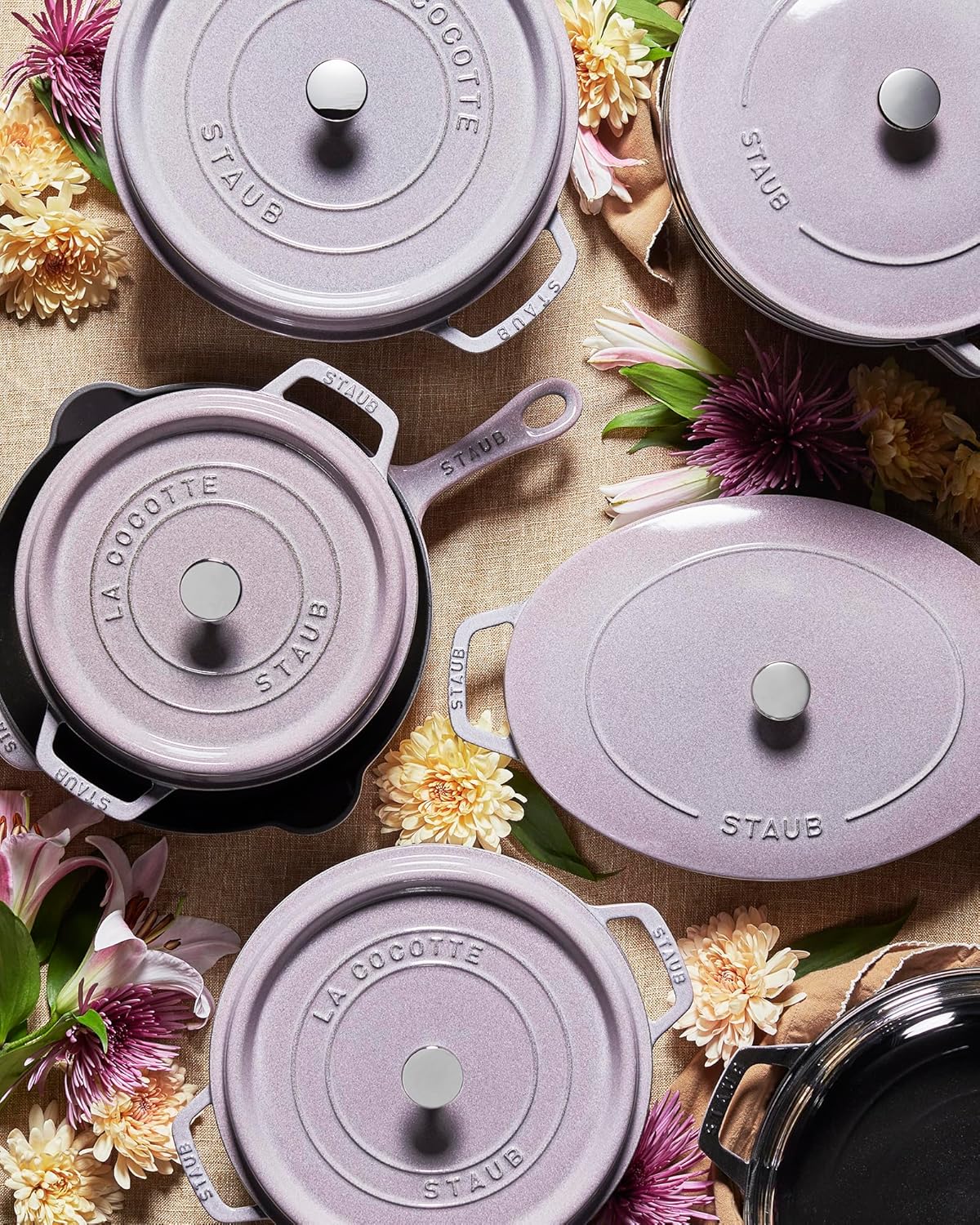 STAUB Cast Iron 7-qt Round Cocotte - Lilac STAUB Cast Iron 7-qt Round Cocotte - Lilac