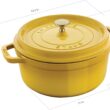 Staub Cast Iron Round Cocotte, Dutch Oven, 7-quart, serves 7-8, Made in France, Citron