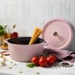 Staub Cast Iron Round Cocotte 7-quart-Peony Pink Staub Cast Iron Round Cocotte 7-quart-Peony Pink