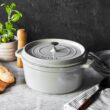 Staub Cast Iron 7-qt Round Cocotte - White Truffle Staub Cast Iron 7-qt Round Cocotte - White Truffle, Made in France