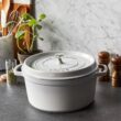Staub Cast Iron 7-qt Round Cocotte - White Truffle Staub Cast Iron 7-qt Round Cocotte - White Truffle, Made in France