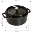 STAUB Cast Iron Dutch Oven 4-qt Round Cocotte, Made in France, Serves 3-4, Matte Black