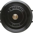 STAUB Cast Iron Dutch Oven 4-qt Round Cocotte, Made in France, Serves 3-4, Matte Black