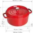STAUB Cast Iron Dutch Oven 4-qt Round Cocotte, Made in France, Serves 3-4, Cherry