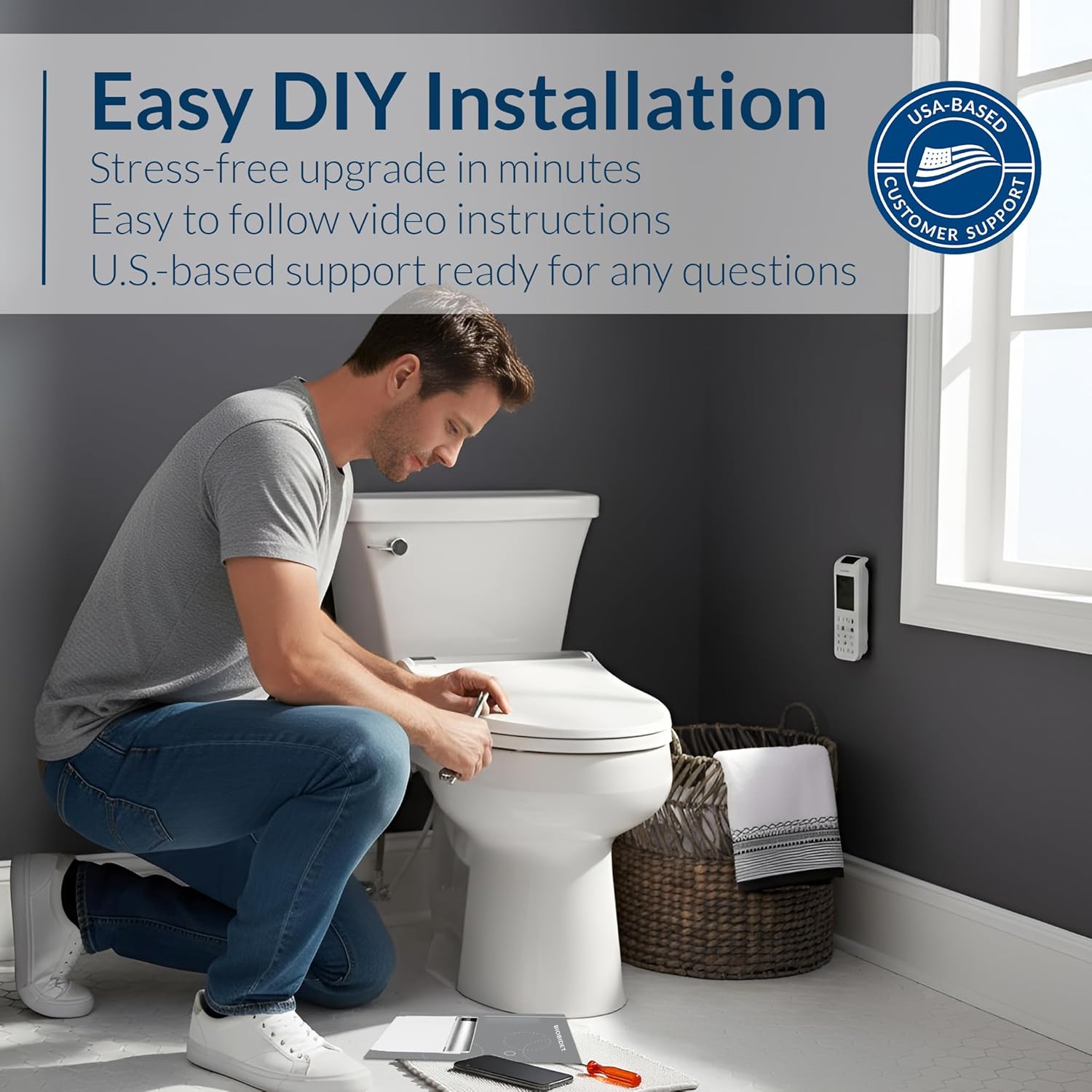Bio Bidet BB500 Heated Electric Bidet Seat with Warm Water Wash, Night Light, Low Profile Design, Elongated Bio Bidet BB500 Heated Electric Bidet Seat with Warm Water Wash, Night Light, Low Profile Design, Elongated