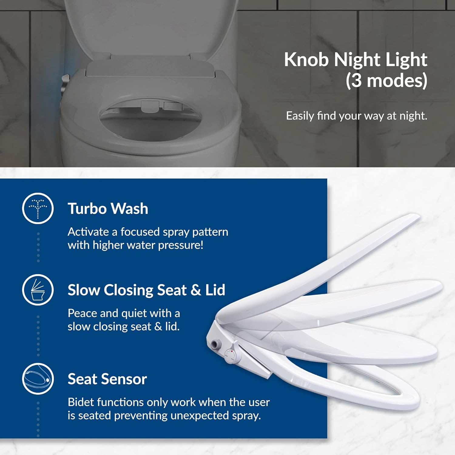 Bio Bidet BB500 Heated Electric Bidet Seat with Warm Water Wash, Night Light, Low Profile Design, Elongated Bio Bidet BB500 Heated Electric Bidet Seat with Warm Water Wash, Night Light, Low Profile Design, Elongated