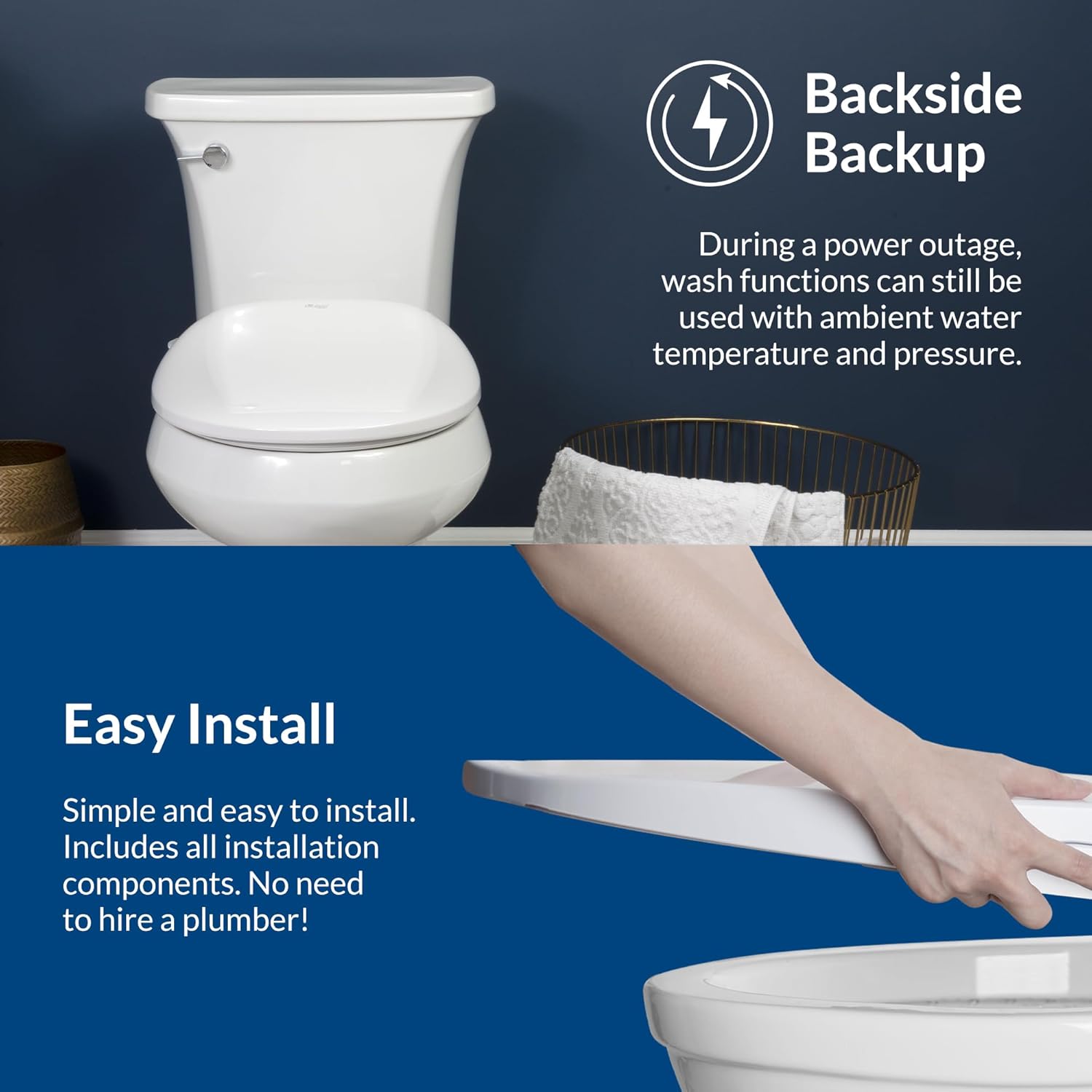 Bio Bidet BB500 Heated Electric Bidet Seat with Warm Water Wash, Night Light, Low Profile Design, Elongated Bio Bidet BB500 Heated Electric Bidet Seat with Warm Water Wash, Night Light, Low Profile Design, Elongated