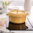 Staub Cast Iron 4-qt Round Dutch Oven - Citron Staub Cast Iron 4-qt Round Dutch Oven - Citron