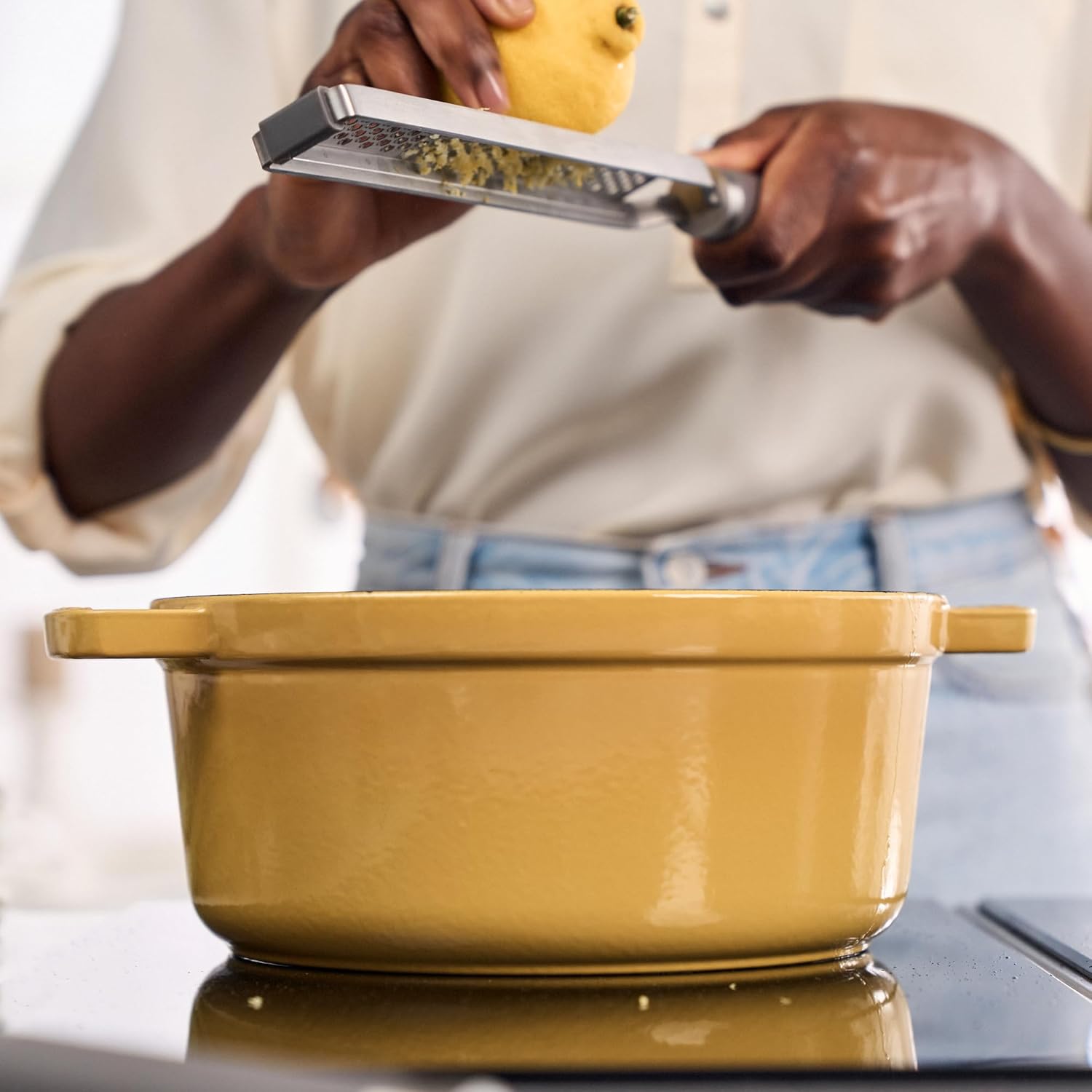 Staub Cast Iron 4-qt Round Dutch Oven - Citron Staub Cast Iron 4-qt Round Dutch Oven - Citron