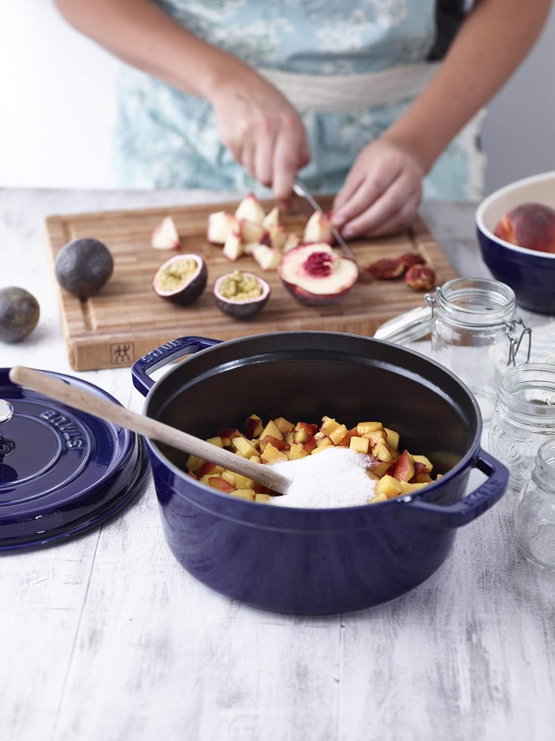 Staub Cast Iron 4-qt Round Cocotte - Dark Blue Staub Cast Iron 4-qt Round Cocotte - Dark Blue, Made in France