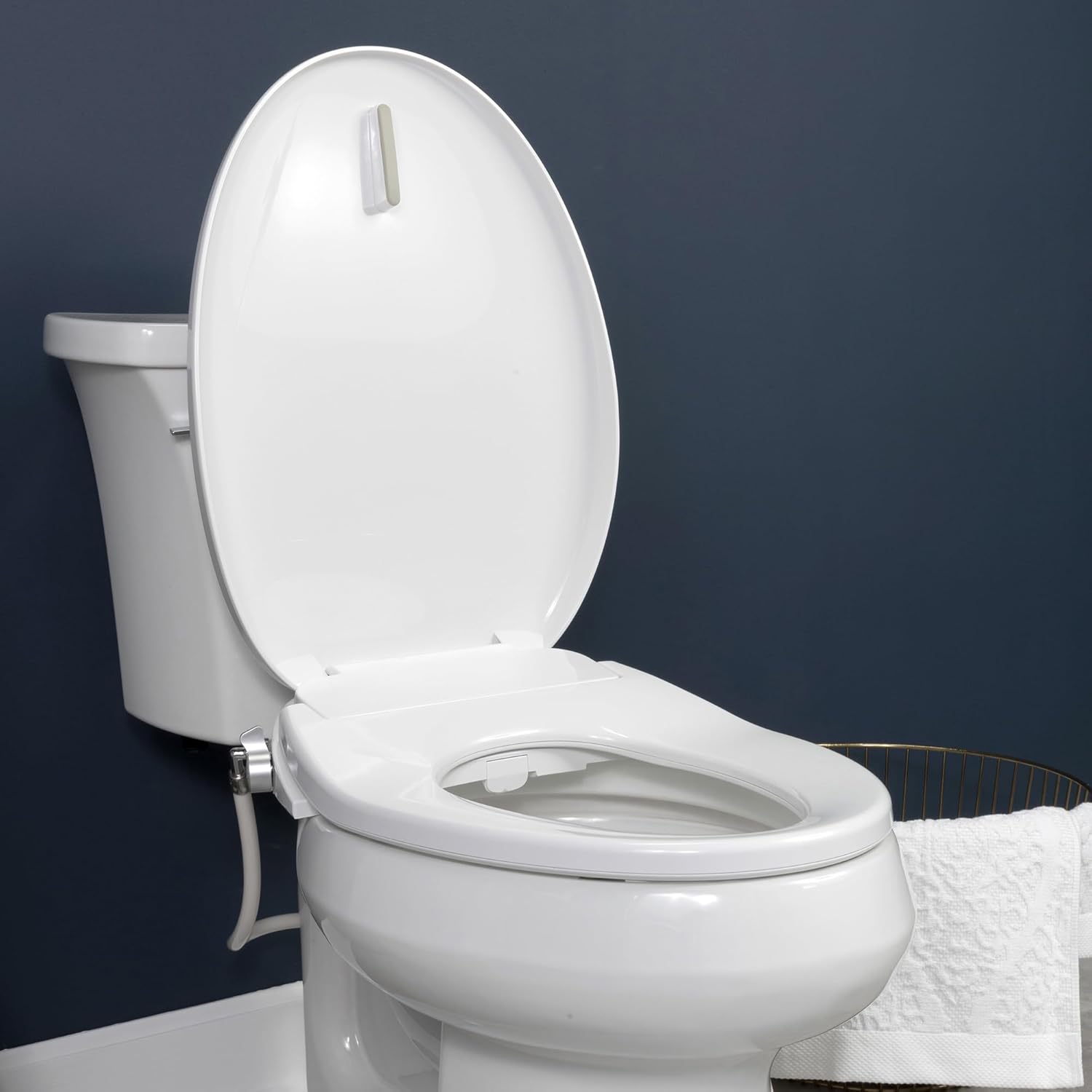 Bio Bidet BB550 Heated Bidet Seat with Warm Water Wash & Air Dryer, Night Light, Low Profile Design, Elongated Bio Bidet BB550 Heated Bidet Seat with Warm Water Wash & Air Dryer, Night Light, Low Profile Design, Elongated