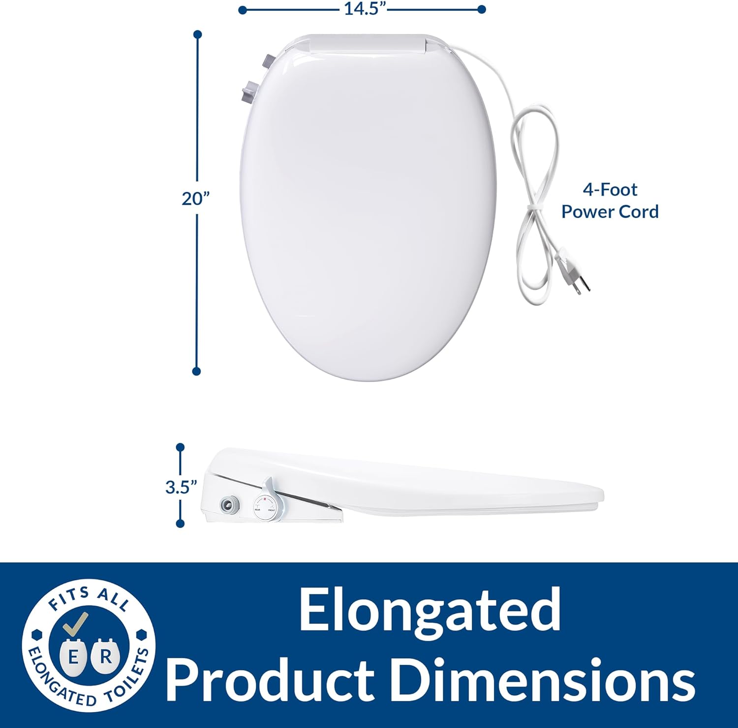 Bio Bidet BB550 Heated Bidet Seat with Warm Water Wash & Air Dryer, Night Light, Low Profile Design, Elongated Bio Bidet BB550 Heated Bidet Seat with Warm Water Wash & Air Dryer, Night Light, Low Profile Design, Elongated