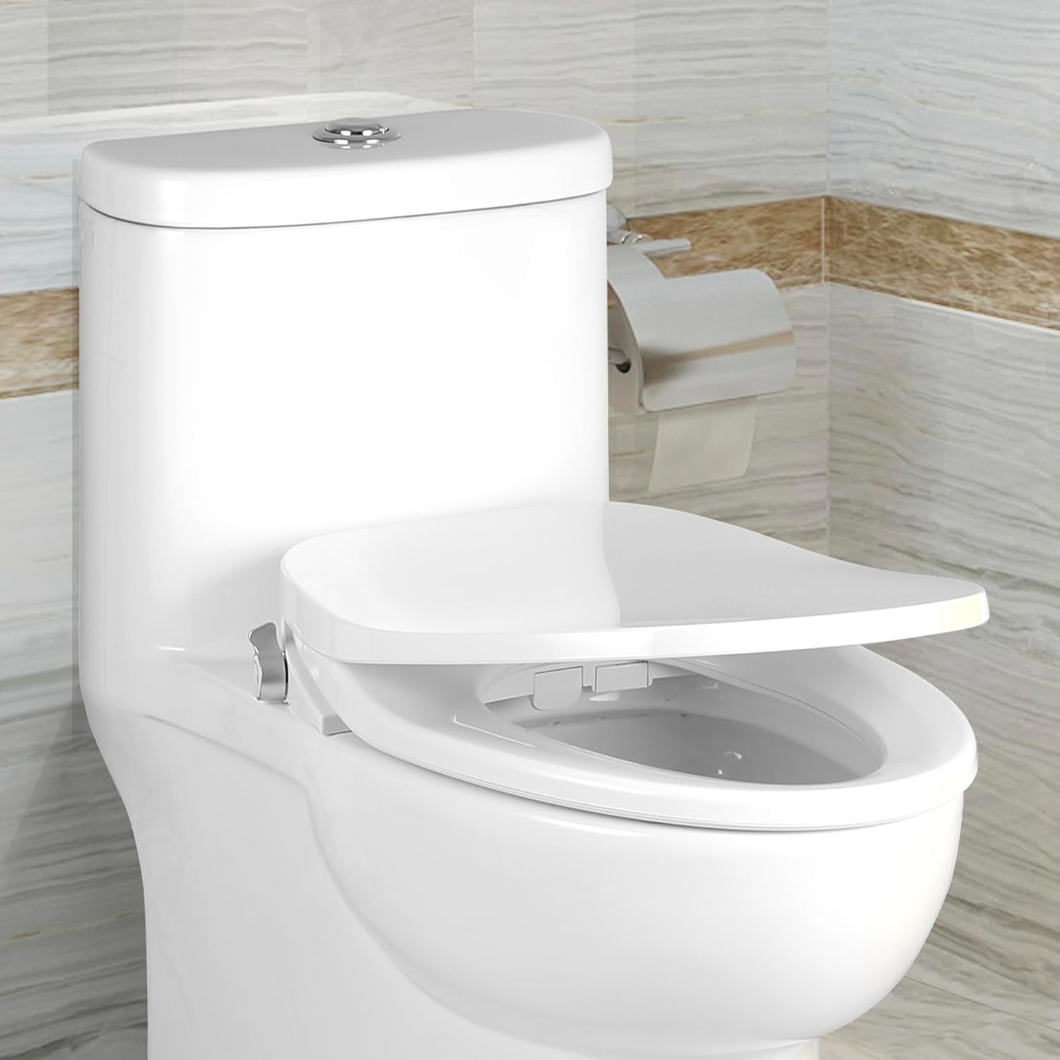 Bio Bidet BB550 Heated Bidet Seat with Warm Water Wash & Air Dryer, Night Light, Low Profile Design, Elongated Bio Bidet BB550 Heated Bidet Seat with Warm Water Wash & Air Dryer, Night Light, Low Profile Design, Elongated
