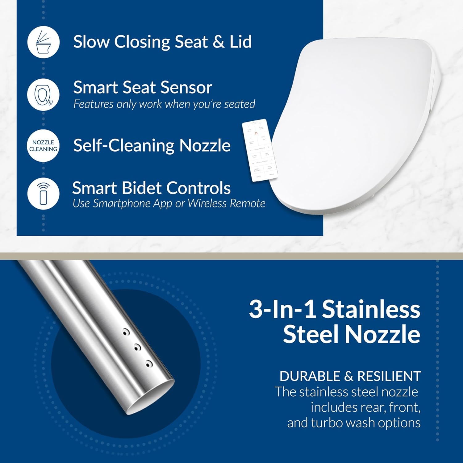 Bio Bidet BB1200 Elongated Smart Bidet, Warm Water Wash, Heated Seat & Dryer, App & Remote Control Bio Bidet BB1200 Elongated Smart Bidet, Warm Water Wash, Heated Seat & Dryer, App & Remote Control