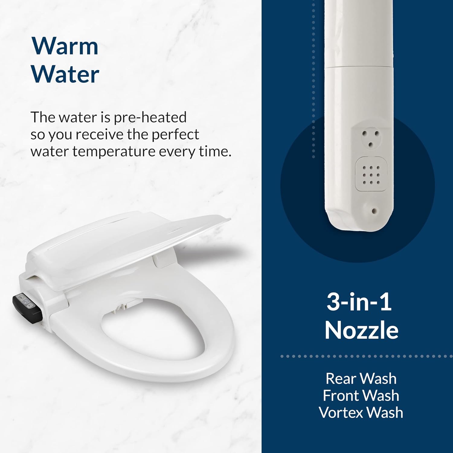 Bio Bidet BB1000 Warm Water Bidet Seat, Air Dryer, Heated Seat with Slow Close Lid, Remote Control, Round Bio Bidet BB1000 Warm Water Bidet Seat, Air Dryer, Heated Seat with Slow Close Lid, Remote Control, Round