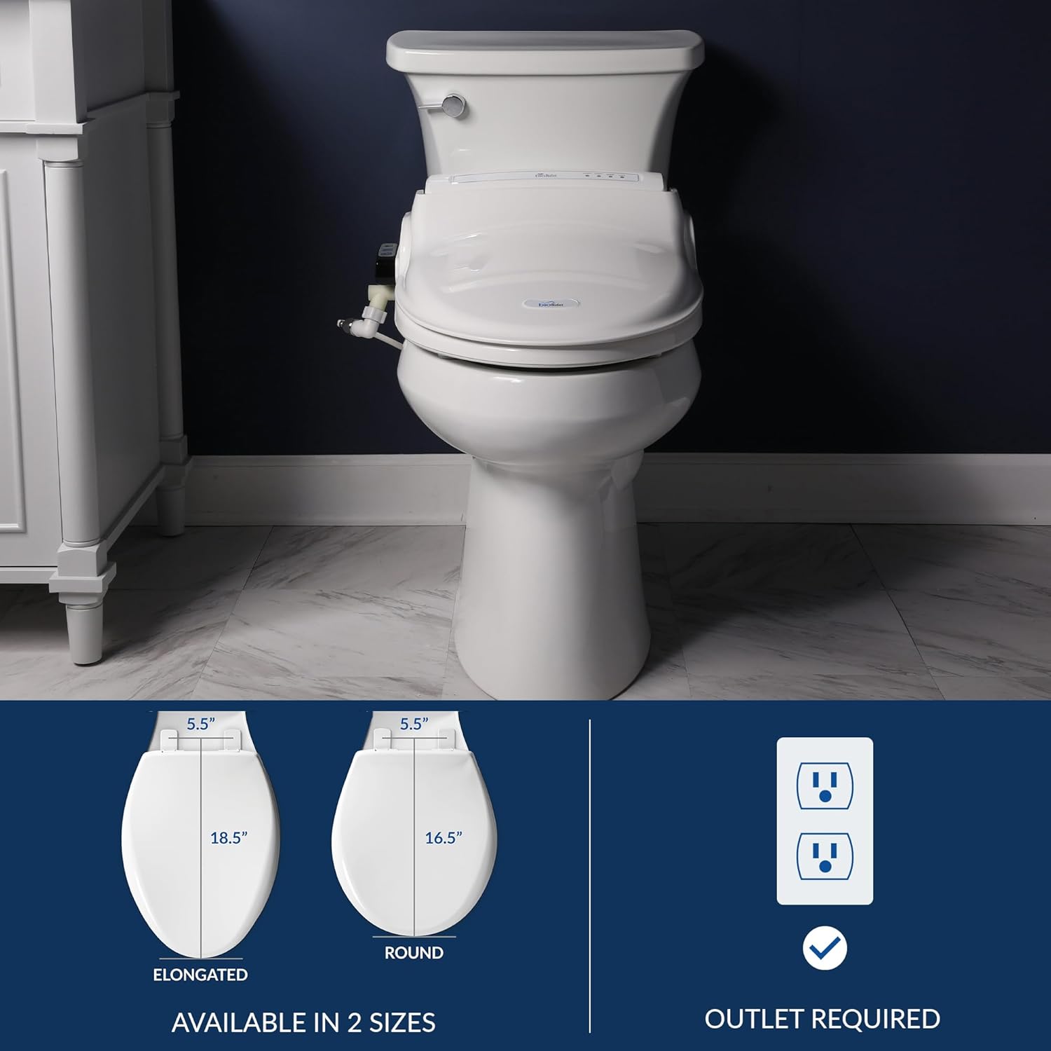 Bio Bidet BB1000 Warm Water Bidet Seat, Air Dryer, Heated Seat with Slow Close Lid, Remote Control, Round Bio Bidet BB1000 Warm Water Bidet Seat, Air Dryer, Heated Seat with Slow Close Lid, Remote Control, Round