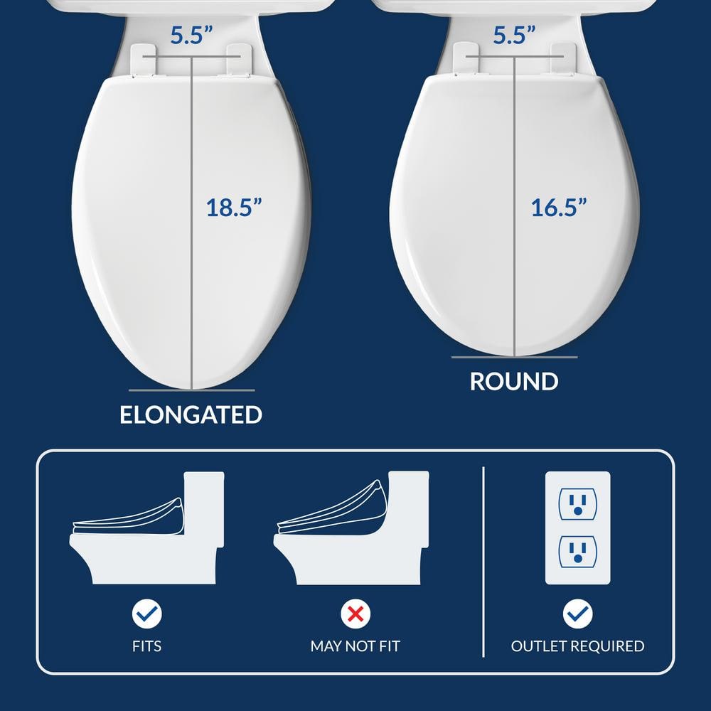 BIO BIDET HD-7500 Electric Bidet Seat for Elongated Toilets in White HD-7500 BIO BIDET HD-7500 Electric Bidet Seat for Elongated Toilets in White HD-7500