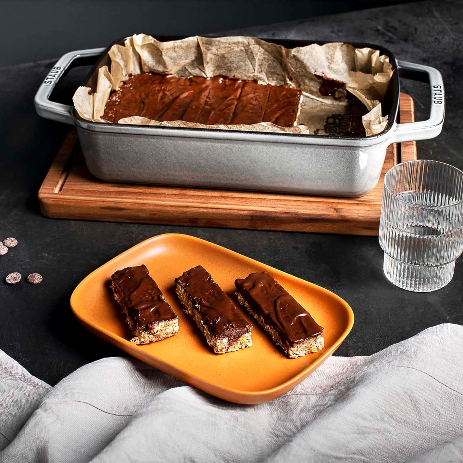 Staub Cast Iron 12-inch x 8-inch Roasting Pan - Graphite Grey Staub Cast Iron 12-inch x 8-inch Roasting Pan - Graphite Grey, Made in France