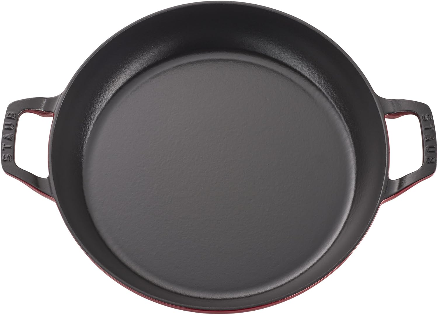 STAUB Cast Iron Braiser with Glass Lid, Dutch Oven, 3.5-quart, serves 3-4, Made in France, Cherry STAUB Cast Iron Braiser with Glass Lid, Dutch Oven, 3.5-quart, serves 3-4, Made in France, Cherry