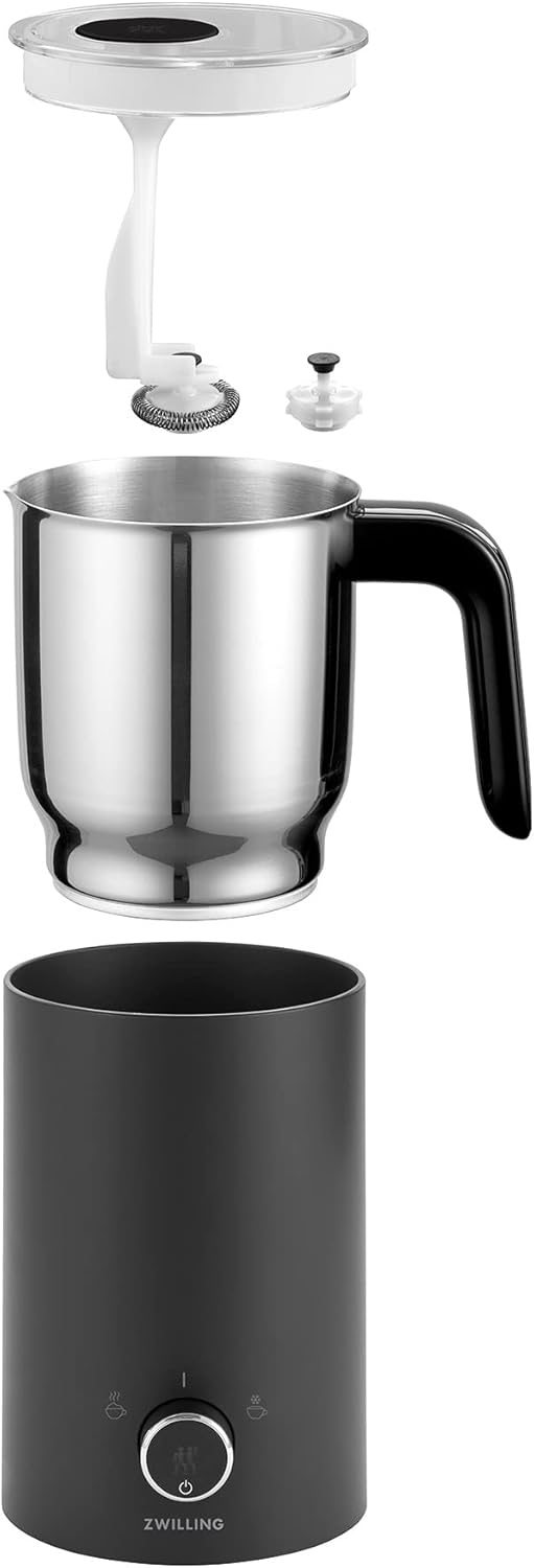 ZWILLING Enfinigy Cool Touch Milk Frother, Hot n Cold Foam Milk Frother, Cream y for Milk, Plant-based Milk - Black ZWILLING Enfinigy Cool Touch Milk Frother, Hot n Cold Foam Milk Frother, Cream y for Milk, Plant-based Milk - Black