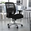 Flash Furniture HERCULES Black Contemporary Adjustable Height Swivel Fabric Desk Chair