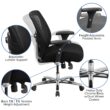 Flash Furniture HERCULES Black Contemporary Adjustable Height Swivel Fabric Desk Chair
