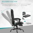 Flynama Black Adjustable Height 7-Point Reclining Back Vibrating Massage Office Chair with Lumbar Support and Footrest