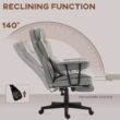 GZMR 400LBS Big and Tall Office Chair Gray Contemporary Ergonomic Adjustable Height Swivel Upholstered Executive Chair