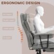 GZMR 400LBS Big and Tall Office Chair Gray Contemporary Ergonomic Adjustable Height Swivel Upholstered Executive Chair
