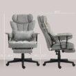 GZMR 400LBS Big and Tall Office Chair Gray Contemporary Ergonomic Adjustable Height Swivel Upholstered Executive Chair