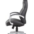 Boss Office Products Black/Grey Contemporary Ergonomic Adjustable Height Swivel Vinyl Executive Chair